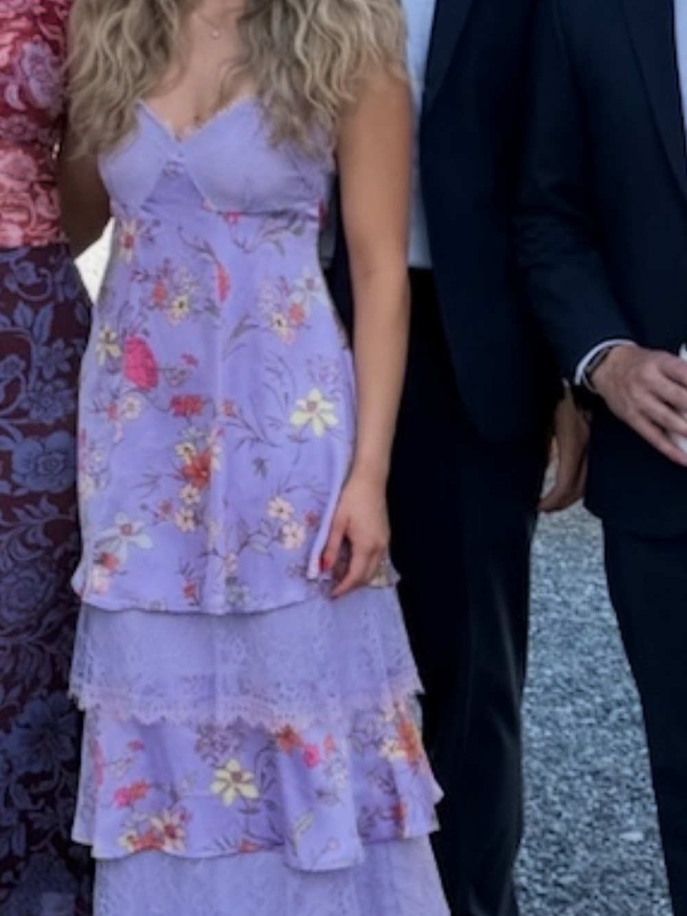 Lavender Floral Tiered Maxi Dress - Women